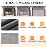 GARTOO 10’ x 10’ Gazebo for Patio - Aluminum Lean to Gazebos Pergola with Sloping Roof, Outdoor Wall-Mounted Canopy Awnings to House for Patio, Garden, Lawn, Backyard Deck GARTOO