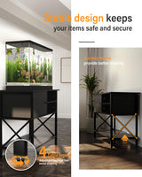 FILKO Fish Tank Stand 40 Gallon: Sturdy Aquarium Stand with Accessories Storage - Metal Tank Stands Table for 40-50 Gallon Reptile Breeder Turtle Terrarium - 36.6"x18.8" Weight Capacity 660 lbs FILKO