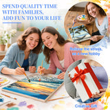 Ninonly Paint by Numbers Kit for Adults Framed Canvas 12x16 Inch, 4 Pack Beach Sea Turtle Paint by Number Arts Crafts for Adults Beginner with Wooden Easel, Painting Brushes, Acrylic Painting Ninonly