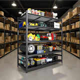 Notmise Garage Shelving, Storage Shelves Heavy Duty, 5-Tier Adjustable Black Shelving, 3000Lbs Utility Shelf for Garage/Basement/Kitchen, 72”H×48”W×24”D Notmise