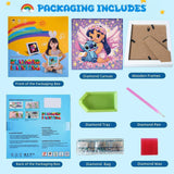 Gearock Small Diamond Art Kits with Frame - Easy DIY Cute Big Gem Painting Kits for Adults Beginners Cartoon Lovers Halloween Christmas Birthday Gifts, 7x7 Inch Gearock