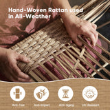 JOYURE 9 Piece Wicker Patio Furniture Set,Outdoor Conversation Sectional Sofa w/Coffee Table,All-Weather Outdoor Sofa with Thick and Anti-Slip Cushions for Deck,Poolside,Garden,Beige JOYURE