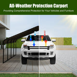 Poborin Durable Metal Carport 10 x 20FT Heavy Duty for Cars - Large Garage Shelter Solution,All-Weather Portable Car Garage Canopy Shelter for Cars & Boat Cover for Yard Poborin