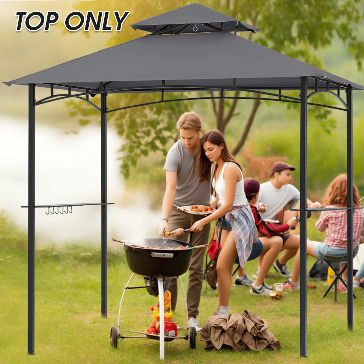 MASTERCANOPY Grill Gazebo Replacement Canopy Top for Model L-GG001PST-F (Gray) MASTERCANOPY