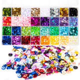 20800 Pcs 6MM Bulk Loose Sequin, 32 Colors Round Embroidery Sequins Cup Craft Sequins with Holes for DIY Sewing Making（with Storage Box） fuceury