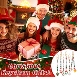 Tondiamo 2823 Pcs Christmas Bead Keychain DIY Craft Making Kit Christmas Key Ring Charms Letters Beads String for Xmas Gift Jewelry Key Ring Backpack Accessories Tondiamo