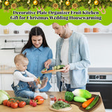 Maxcheck Christmas Wood Serving Tray Santa Hat Shaped Wooden Platter Rustic Farmhouse 11.42 x 10.43 Inches Food Dish Plate Table Serving Platter for Christmas Charcuterie Cheese Food Fruit Maxcheck