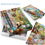 Funny Dog Puzzles for Adults, Dog Jigsaw Puzzle 1000 Piece, Picnic Puppy Food Puzzles (19.7 * 27.6 inches) IdeaBazar