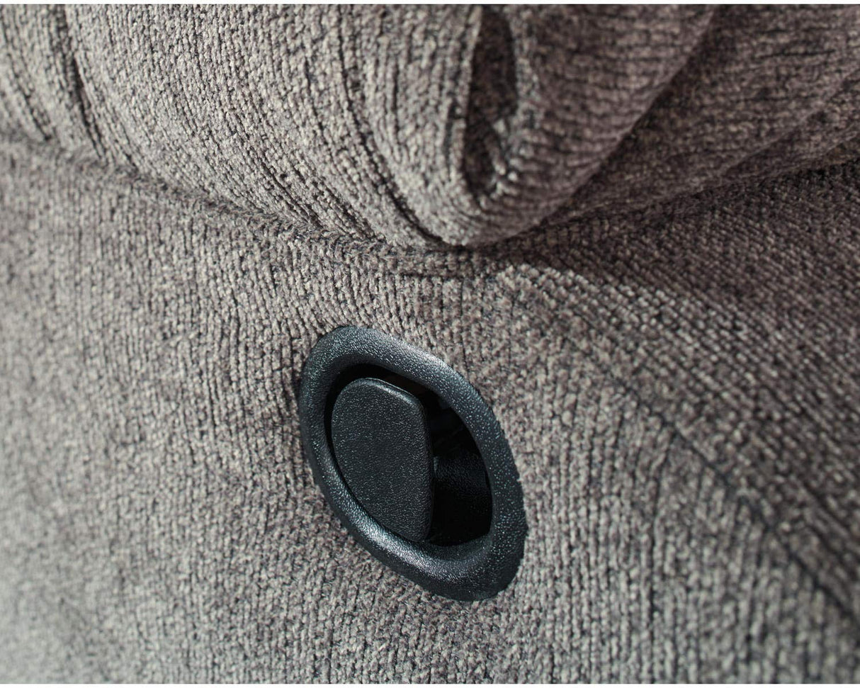 Signature Design by Ashley Tulen Modern Manual Pull Tab Reclining Loveseat, Dark Gray Signature Design by Ashley