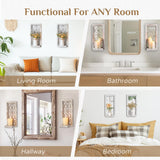 Walasis Wood Small Wall Shelves for Candle - Decorative Floating Shelf Candle Sconces for Wall Decor Rustic Carved Wall-Mounted Shelf Rustic Wooden Shelving for Bathroom Bedroom Walasis