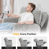 MCombo 60" Wall Hugger Power Loveseat Recliner Sofa with Adjustable Headrest, RV Reclining Loveseat with USB and Type C Charge Ports for Living Room 6924 (Light Grey) MCombo