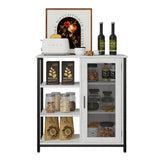 jajov 27.5'' Coffee bar Cabinet with Storage, Small Corner Coffee Stand Station for Kitchen, Farmhouse Dining Hutch Cabinet, Multipurpose Side Console Table (White) jajov