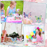 Janlaugh 3 Pcs Diamond Painting Butterfly Desktop Ornaments DIY Centerpieces for Tables 5d Double Sided Table Top Kits for Spring Summer Decor Janlaugh