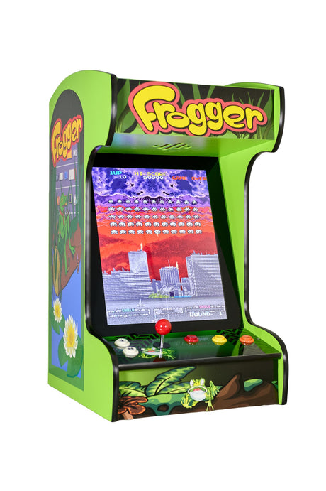 Doc and Pies Arcade Factory Classic Home Arcade Machine - Tabletop and Bartop - 412 Retro Games - Full Size LCD Screen, Buttons and Joystick (Green) Doc and Pies Arcade Factory