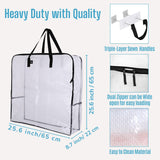 VENO 4 Pack Wreath Storage Bag, Summer, Christmas Decoration Garland Container, 30 Inch Clear Door Wreath Organizers, Moving Boxes, Packing Supplies for College (Square - 4 Pack) VENO