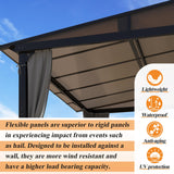 GARTOO 10’ x 10’ Gazebo for Patio - Aluminum Lean to Gazebos Pergola with Sloping Roof, Outdoor Wall-Mounted Canopy Awnings to House for Patio, Garden, Lawn, Backyard Deck GARTOO