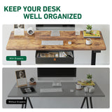 FEZIBO 48 x 24 Inches Standing Desk with Drawer, Adjustable Height Electric Stand up Desk with Storage, Sit Stand Home Office Desk, Ergonomic Computer Desk, Rustic Brown FEZIBO