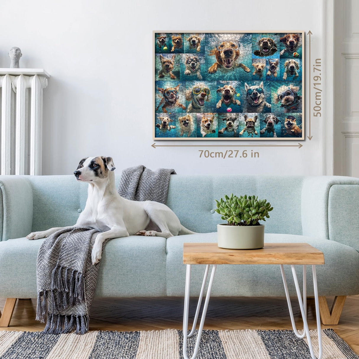 Dog Jigsaw Puzzle for Adults 1000 Piece, Funny Puppy Animal Jigsaw Puzzles, Fun Cool Silly Puzzle with Underwater Dogs BBOLDIN