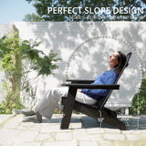 LUE BONA Folding Adirondack Chair Set of 4, Black HDPS Fire Pit Patio Chairs Weather Resistant, Modern Plastic Outdoor Chairs with Cup Holder LUE BONA