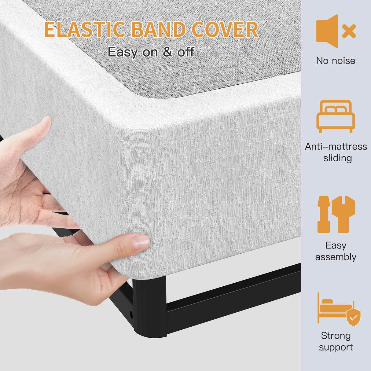 OSASET Full Size Box Spring, 7 Inch Full Size Box Spring Only, 3000 lbs Heavy Duty Metal Frame Mattress Foundation with Fabric Cover, Easy Assembly-Noise Free OSASET