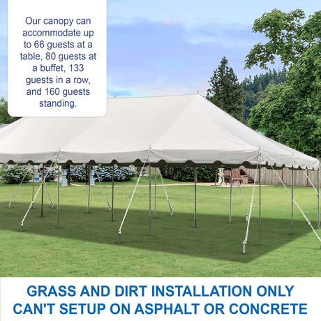 Party Tents Direct 20' x 40' Weekender Canopy Tent with Sidewalls, Easy Up Party Tent for Backyard, Outdoor Tents for Parties, Weddings, Graduations, Banquets, Events, Heavy Duty, PVC White Top Party Tents Direct