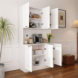 PHOYAL Kitchen Pantry, Kitchen Hutch Cabinet, Farmhouse Storage Cabinet Large Kitchen Pantry Storage Cabinet 71” Pantry Cabinet with 6 Doors and 1 Drawer for Kitchen Dining Room, White PHOYAL