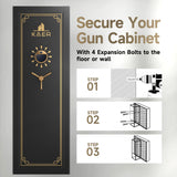 KAER 20 Biometric Gun Safe, Wider and Deeper Fingerprint Gun Safes for Rifle and Pistols, Large Quick Access Heavy-Duty Gun Cabinet for Firearm Ammo with Removable Shelf & Gun Rack, Assembled KAER