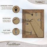Icona Bay 5x7 Chestnut Brown Picture Frame, Rustic Wood Pattern, Lightly Distressed Frame for Table Top Display or Wall Mount, Traditions Collection Icona Bay