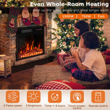 PUKAMI Electric Fireplace with Mantel,Freestanding Stone Fireplace Heater TV Stand with Remote Control, Realistic Flame Effect and 3D Log, 750W/1500W (36 inch) PUKAMI