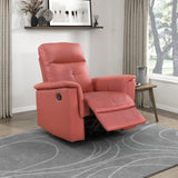 Lexicon Swivel Glider Recliner Chair, Comfy Nursery Glider, Top Grain Leather Match Recliner, Manual Reclining Chair for Living Room/Office/Apartment, Red Lexicon