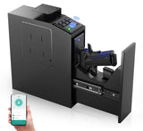 Gun safe, Biometric Slider safe for handgun, 4 Ways Unlock with Fingerprint, Key Access, PIN Code, Mounted Nightstand Pistol Safe and Gun Lock Box for Car, Truck, Desk, Bedside, Wall ORARAER