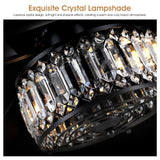 Kviflon Farmhouse Ceiling Fans with Lights and Remote, 48 Inch Indoor Chandelier Ceiling Fan with Light, Crystal Fandelier Ceiling Fans for Living Dining Room Bedroom, Wood Blades, Quiet, Black Kviflon