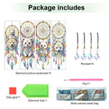 4 Pcs Diamond Painting Bookmarks, White Bear and Lion Dreamcatcher DIY Diamond Art Kits for Adults, Rhinestone Drill Crafts Bookmarks with Tassel for Graduation Birthday Gifts AiYuanzsh