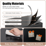 75"H Tall Bathroom Storage Cabinet, Metal Cabinets with Open Compartment, Narrow Storage Cabinet with Doors and Adjustable Shelves, Black Kitchen Pantry, Slim Storage Locker for Bathroom, Living Room MetalMax