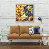 Diamond Art Kits for Adults - Sunflower Sun Moon Diamond Painting Kits DIY 5D Full Drill Diamond Dots Paintings with Diamonds Gem Art and Crafts for Home Decor 12x12 Inch Fuinkqe