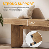 Tribesigns 47" Wooden Entryway Bench, Farmhouse Indoor End of Bed Bench, Long Table Benches Seat for Bedroom, Hallway, Foyer, End of Bed (Rustic Brown) Tribesigns