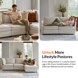 HULALA HOME Modular Sectional Sofa, Oversized 8 Seat U Shaped Couch with Storage Ottoman, Comfy Chenille Sofa with Deep Seat, Convertible Sectional Couches for Living Room, Beige HULALA HOME