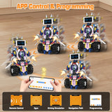 VOPOGLNE 5 in 1 STEM Robot Building Kit, APP & Remote Control Screen Building Toys, Eye Coding Robots Rechargeable, 620Pcs DIY Super Warriors for Kids Learning, Boys Girls Birthday Gifts VOPOGLNE