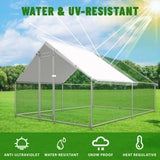 NUGRIART Large Metal Chicken Coop Walk-in Poultry Cage with Water-Resident and Anti-UV Cover Duck Rabbit Cat House Outdoor Chicken Run Pen with Spire Shaped Cage NUGRIART