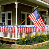 Mega-L 4th of July Decorations 2Packs 39 Feet Foil Fringe Garland Tinsel Streamers, Red White and Blue Star Metallic Hanging Backdrop Banner Table Skirts for Parade Floats Memorial Day Patriotic Party Mega-Loopolis