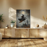 HEIBAGO Halloween Witch Framed Paint by Numbers Kit for Adults, Town Paint by Numbers for Adults Beginner, Adult Paint by Number Kits on Canvas, painting by numbers for gift home wall decor 12*16 inch HEIBAGO