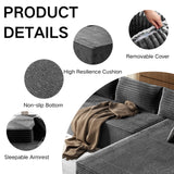 AreShark 105.5" Modular Sectional Sofa L-Shape, Modular Cloud Sofa with Deep Seat for Living Room Bedroom, Upholstered Couches No Assembly Required (Gray Right Facing Chaise) AreShark