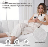 Aortzio 50.2'' Loveseat Sofa, Modern Sherpa Boucle 2-Seater Sofa with Metal Legs, Comfy Upholstered Small Accent Couch for Living Room Bedroom Office (White). Aortzio