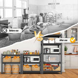 Hymnxemo 4-Tier Adjustable Multi-Purpose Storage Rack – Space Saving Organizer Shelf for Kitchen, Bathroom, Living Room,Garage – Corrosion-Resistant Metal, 31.5''W×15.7''D×63''H Hymnxemo