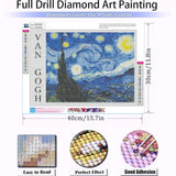 Diamond Art Kits for Adults Beginner- Van Gogh Starry Night DIY Modern Diamond Painting Kits 5D Diamond Dots Gem Art Crafts with Tools- Round Full Drill Funny Crafts for Home Wall Decor&Gift-12x16inch Fairyland JinWenn
