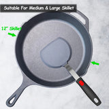 Silicone Pancake Spatula Turner with Lengthened Handle, Heat Resistant Cooking Spatulas for Nonstick Cookware, Large Flexible Kitchen Utensils BPA Free Rubber Flipper for Egg, Pancake, Fish, Burger Vovoly