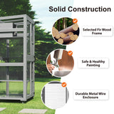 TIMHAKA Cat Catio Outdoor Cat Enclosure, 4 Tiers Cat Playen Catio with Wheels, Resting Box, Sunshine Panel Waterproof Roof, Large Cat House Cage with Removable Wood Bottom and Easy Clean PVC Layer TIMHAKA