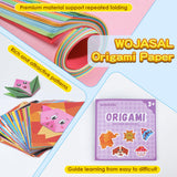 308 Sheets Origami Paper Kit for Kids Ages 5-8 8-12 with Guiding Book DIY Art and Crafts Supplies Kits for Girls and Boys Square Easy Fold Paper Travel Activities Birthday Christmas Gifts WOJASAL