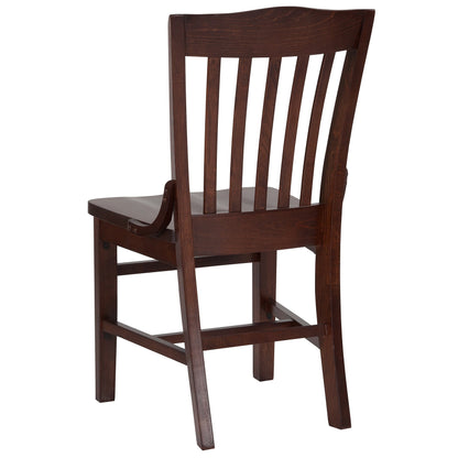 EMMA + OLIVER School House Back Walnut Wood Chair