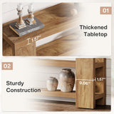 Tribesigns 70.9-Inch Extra Long Console Table with Storage, Narrow Wooden Sofa Table Behind The Couch, Farmhouse 3-Tier Entry Foyer Table for Entryway, Living Room, Hallway Tribesigns